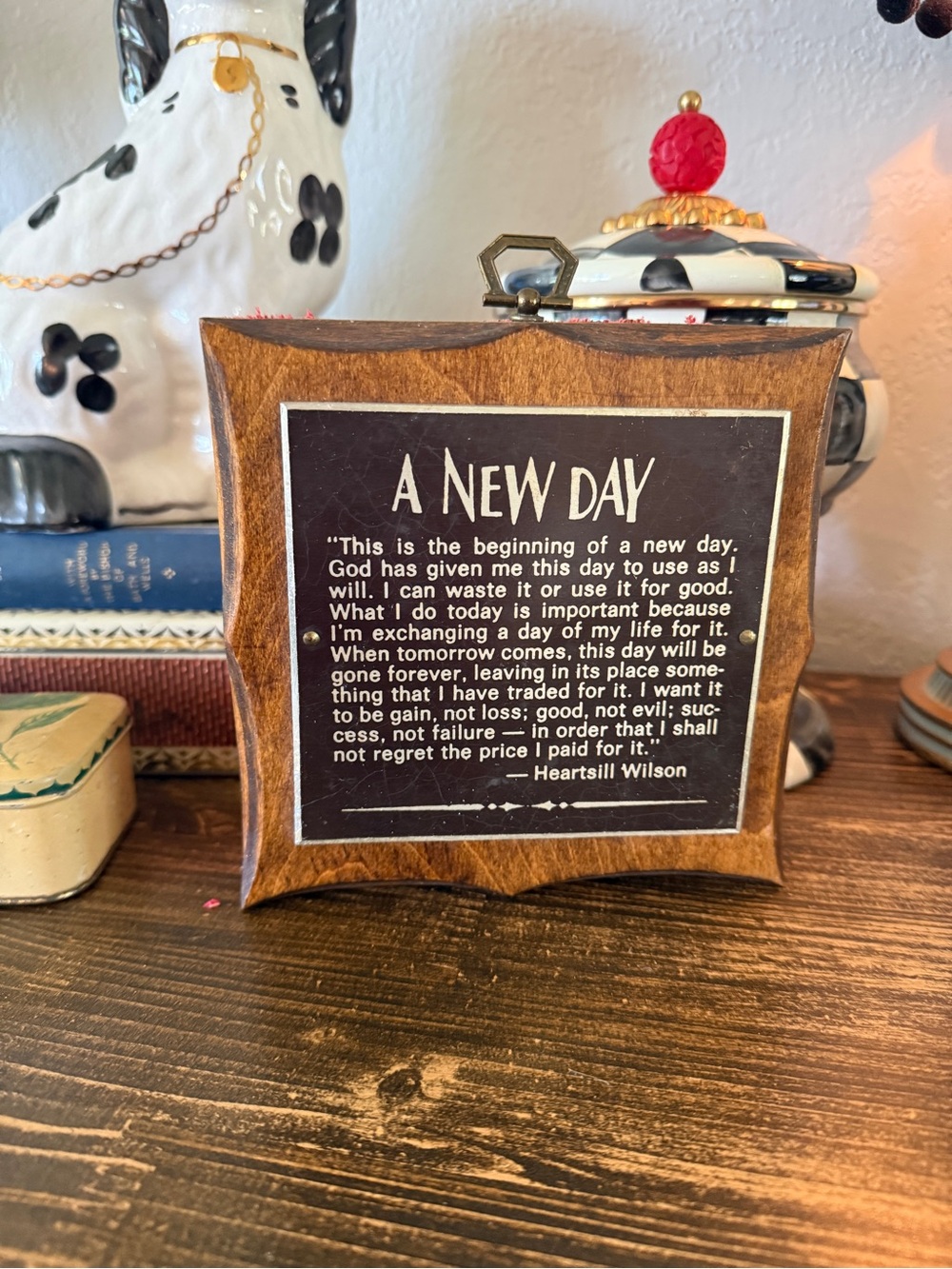 Vintage “A New Day”Framed Wooden Plaque - Inspirational Quote - Picture 4 of 7